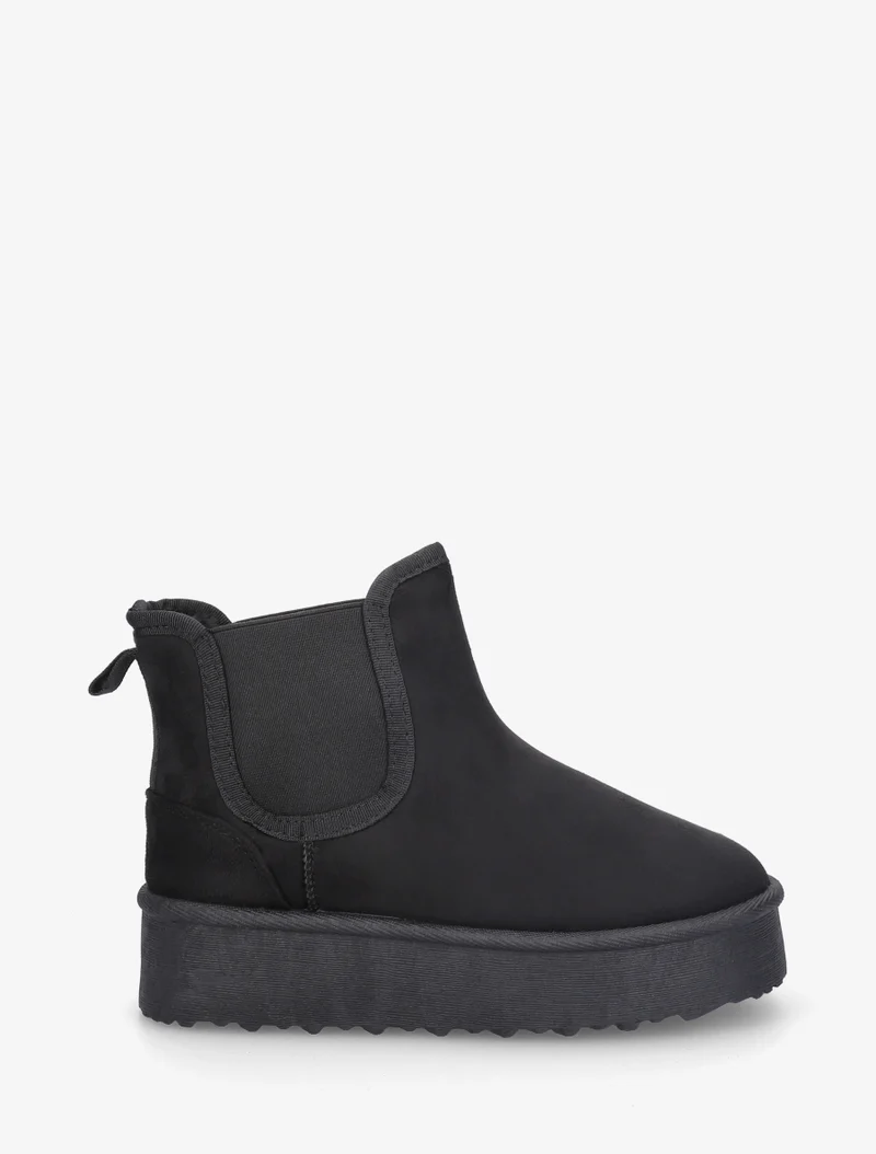 Bottines élastiquées en suédine - Noir