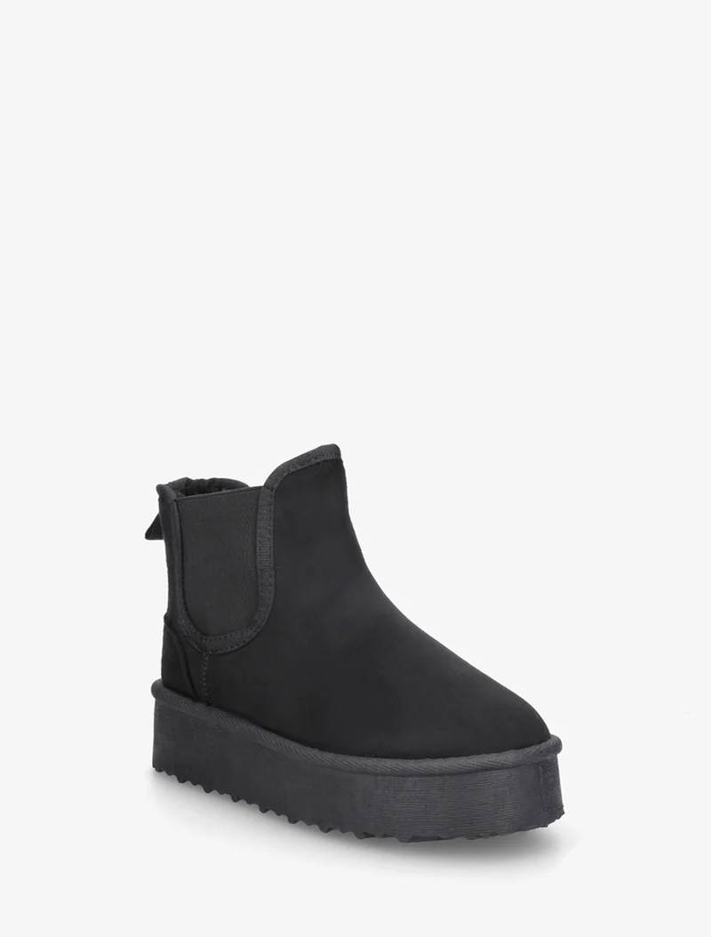 Bottines élastiquées en suédine - Noir