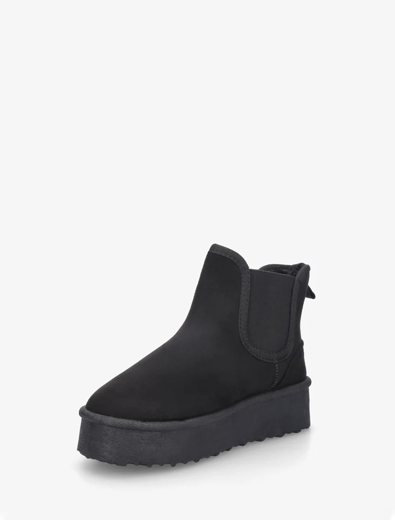 Bottines élastiquées en suédine - Noir