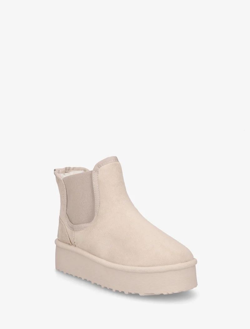 Bottines élastiquées en suédine - Beige