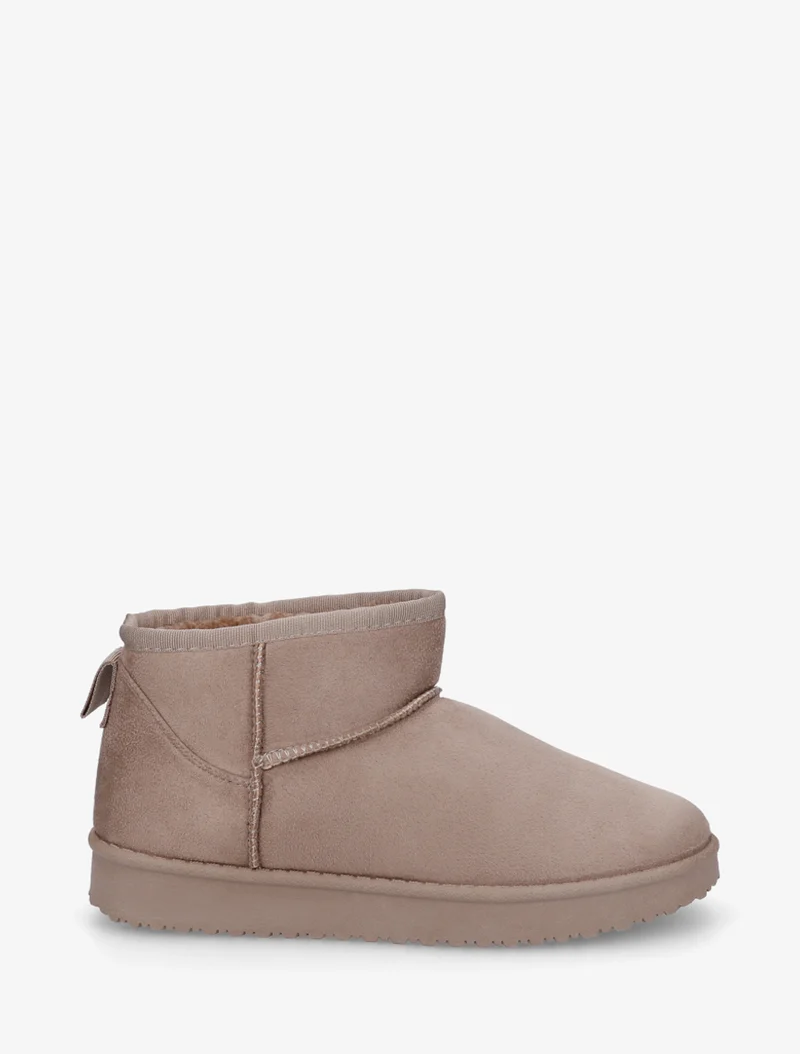 Boots basses fourrées en suédine - Taupe