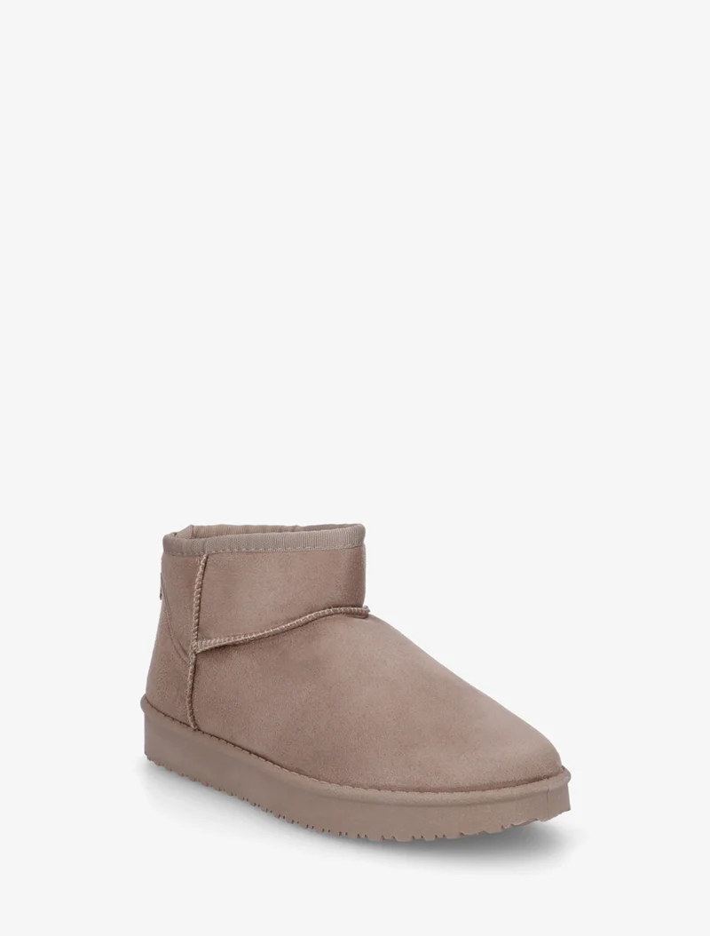 Boots basses fourrées en suédine - Taupe