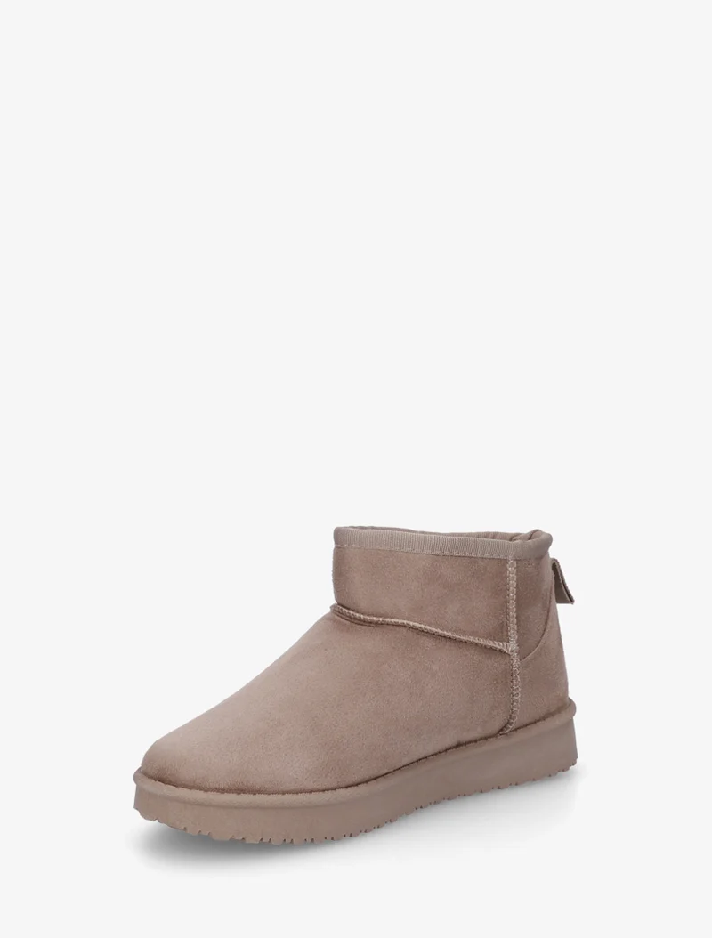 Boots basses fourrées en suédine - Taupe