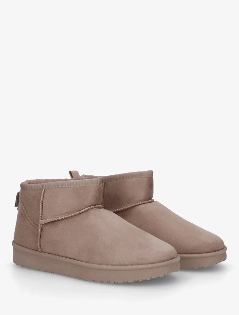 Boots basses fourrées en suédine - Taupe