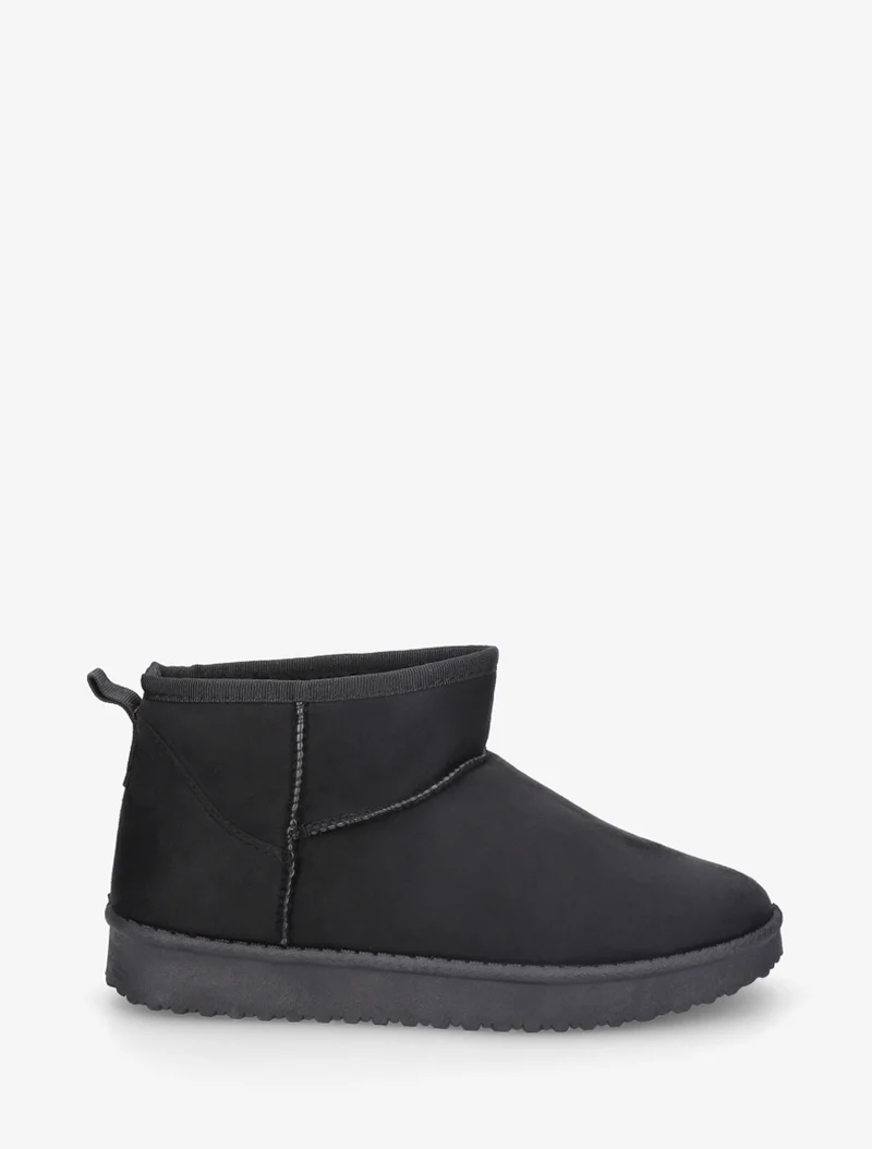 Boots basses fourrées en suédine - Noir