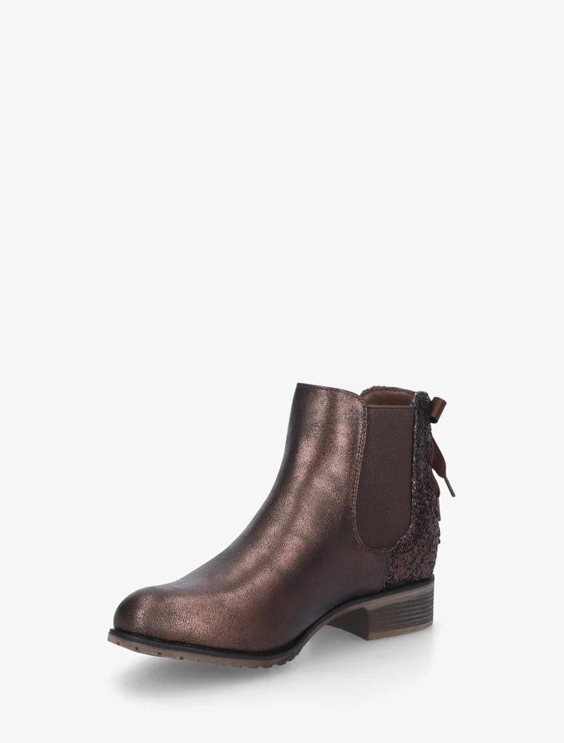 Bottines irisées à ruban style lacet - Marron