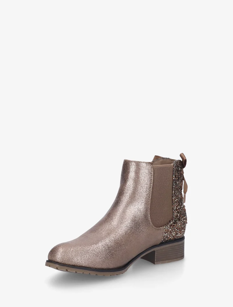 Bottines irisées à ruban style lacet - Taupe