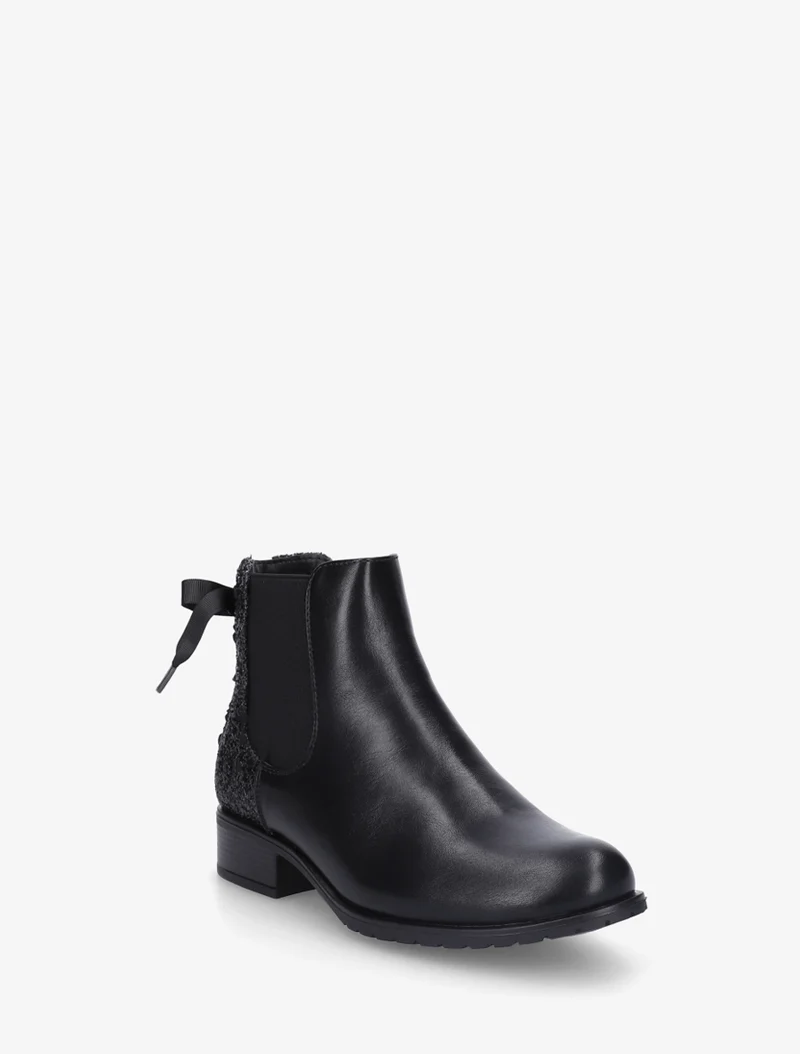 Bottines élastiquées à ruban style lacet - Noir