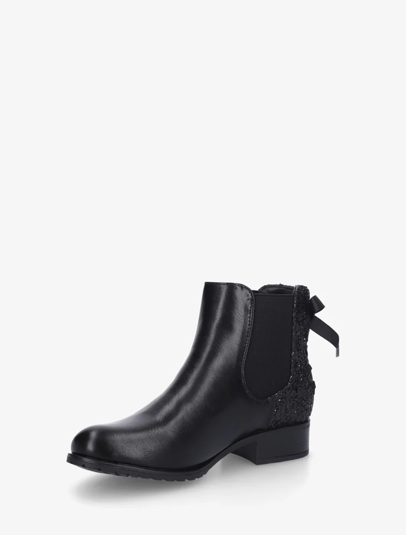 Bottines élastiquées à ruban style lacet - Noir