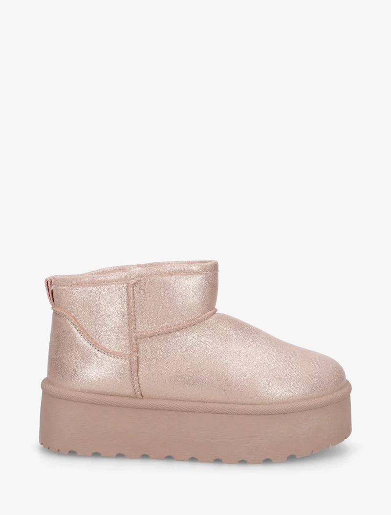 Boots irisées à semelle plateforme - Rose