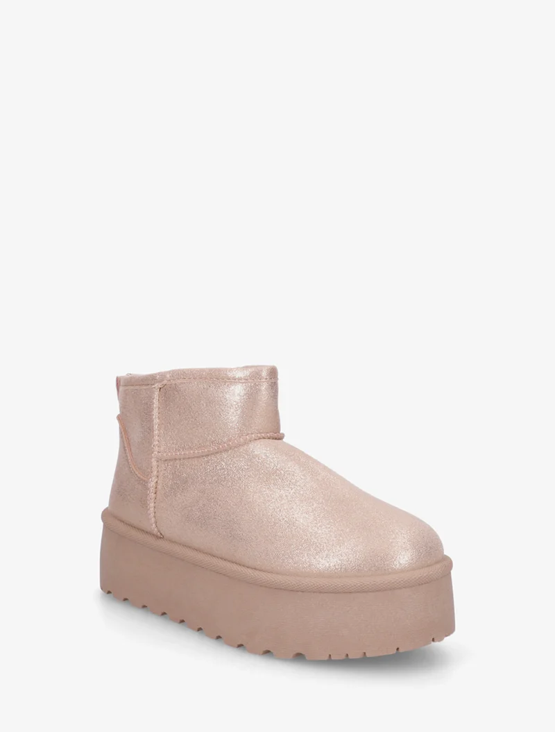 Boots irisées à semelle plateforme - Rose