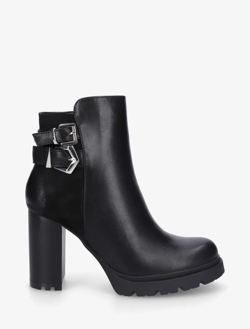 Bottines à talon et boucles - Noir