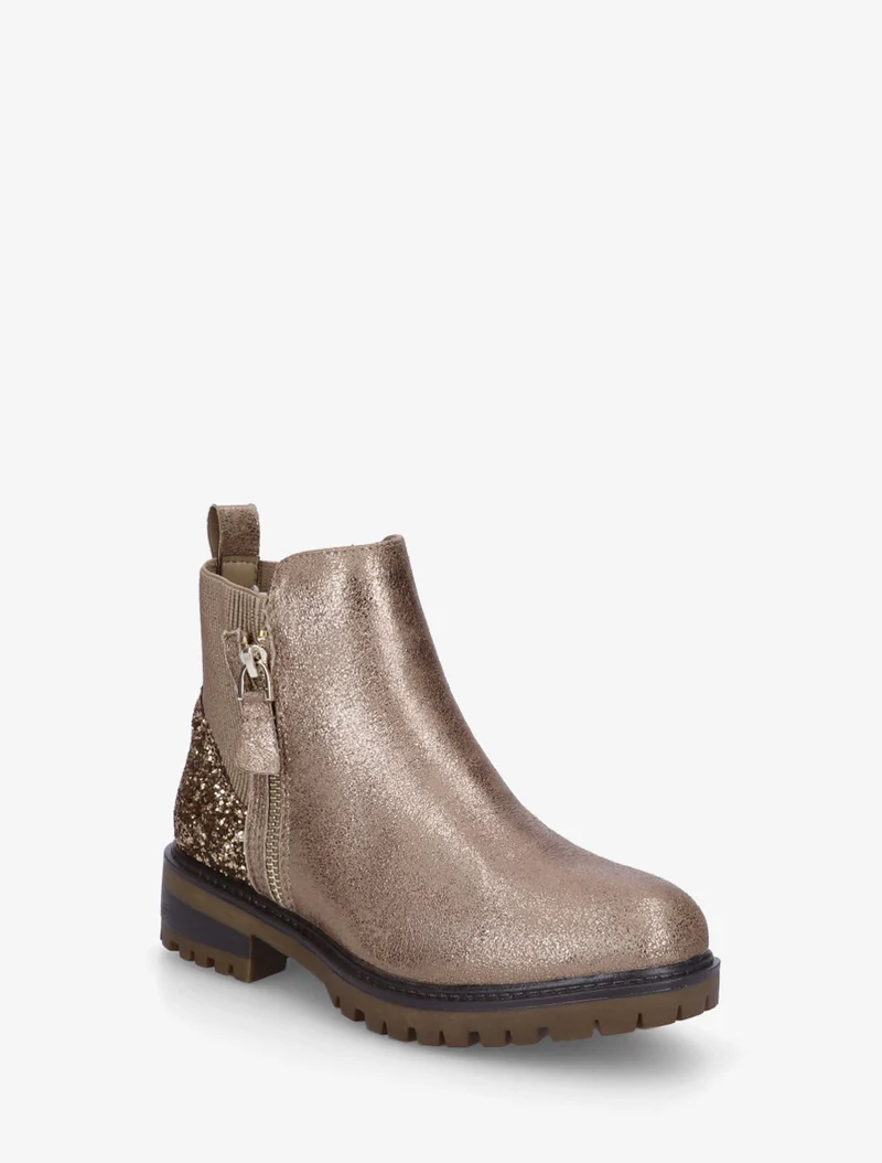 Bottines élastiquées à contrefort pailleté - Or