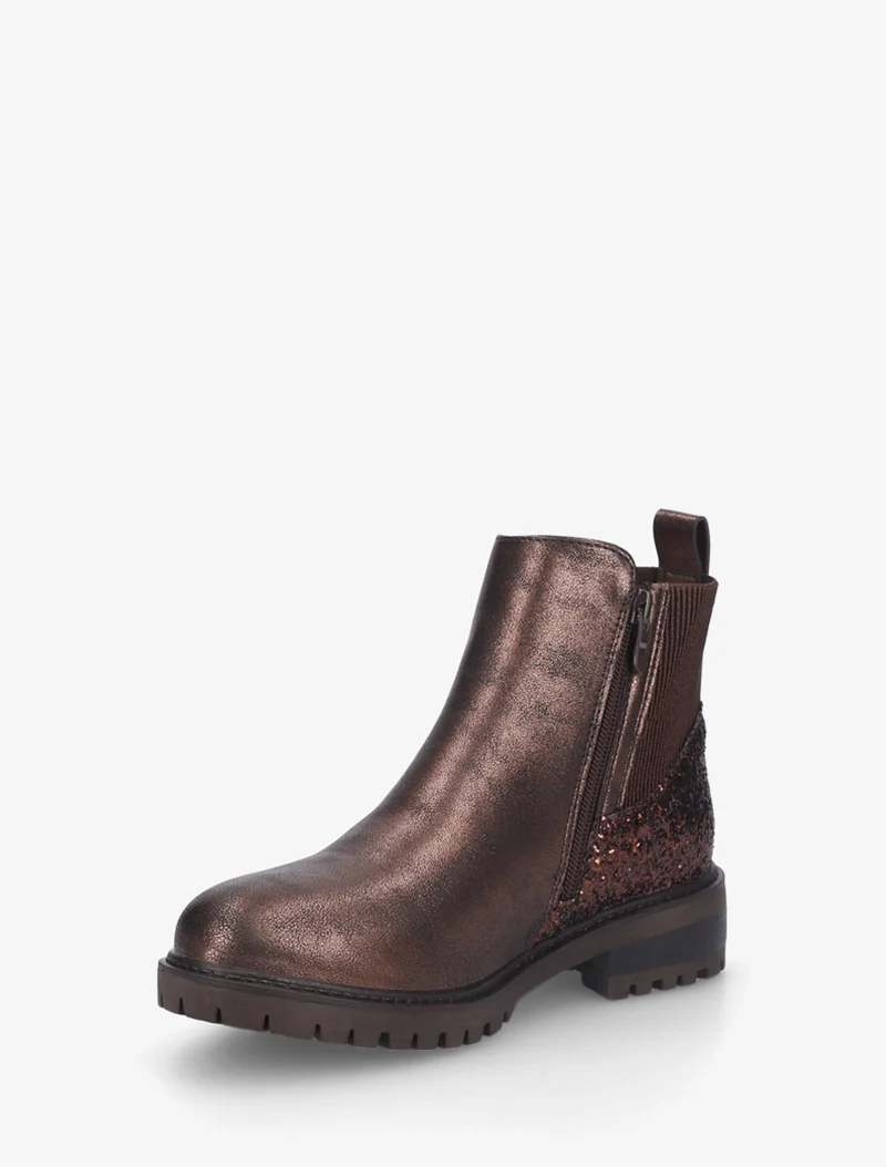Bottines élastiquées à contrefort pailleté - Bronze