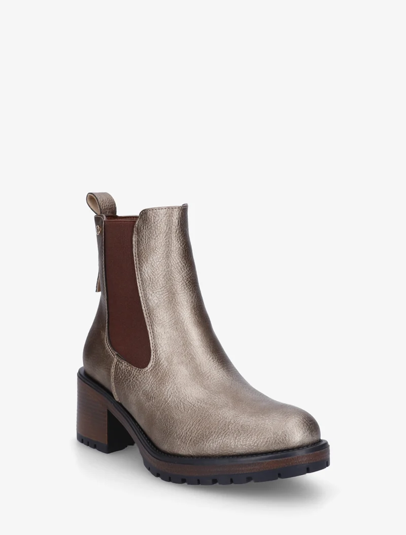 Bottines élastiquées à talon - Taupe
