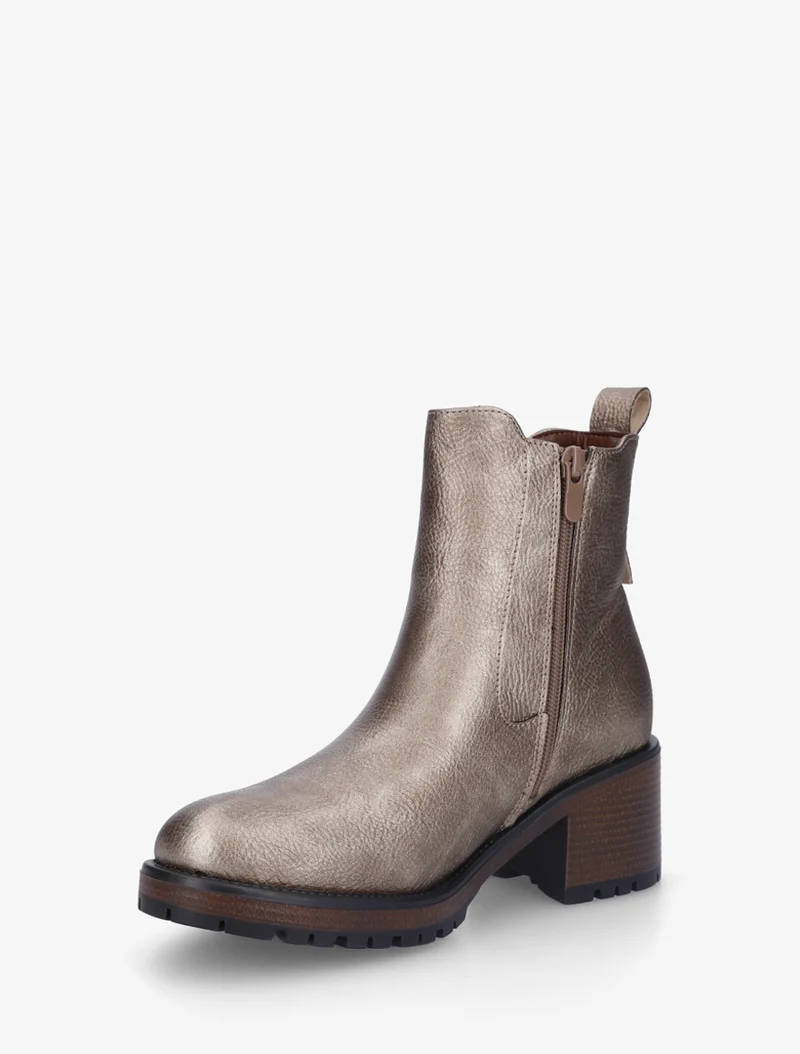 Bottines élastiquées à talon - Taupe