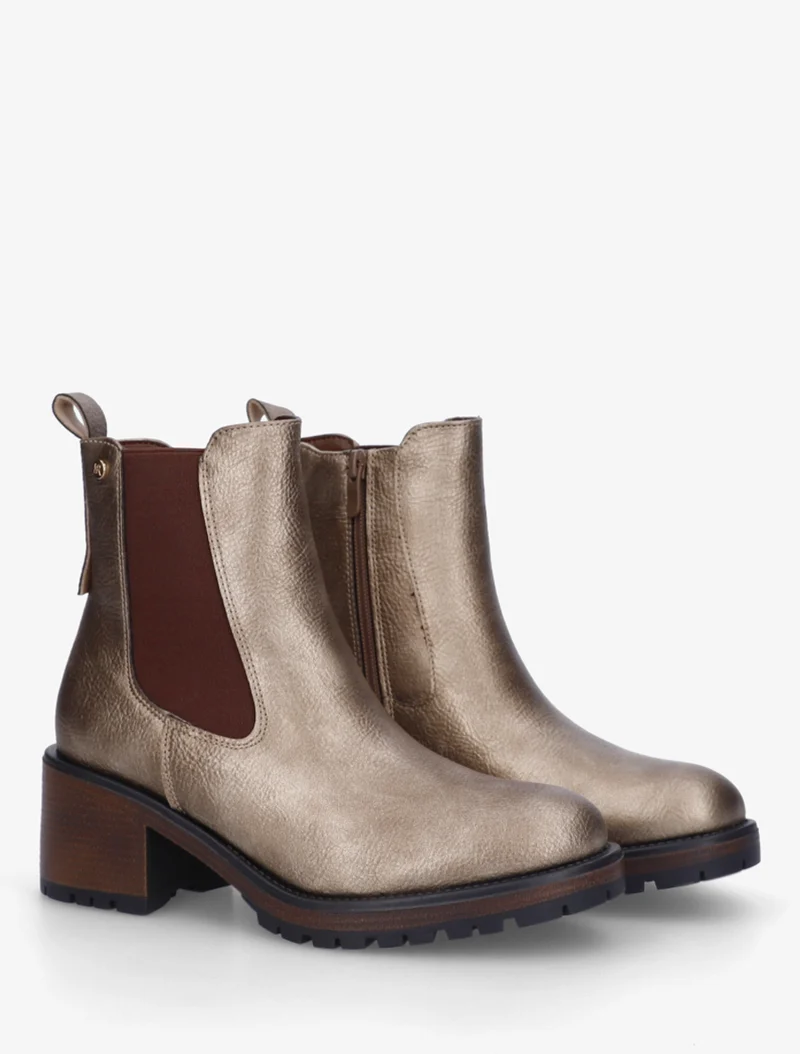 Bottines élastiquées à talon - Taupe