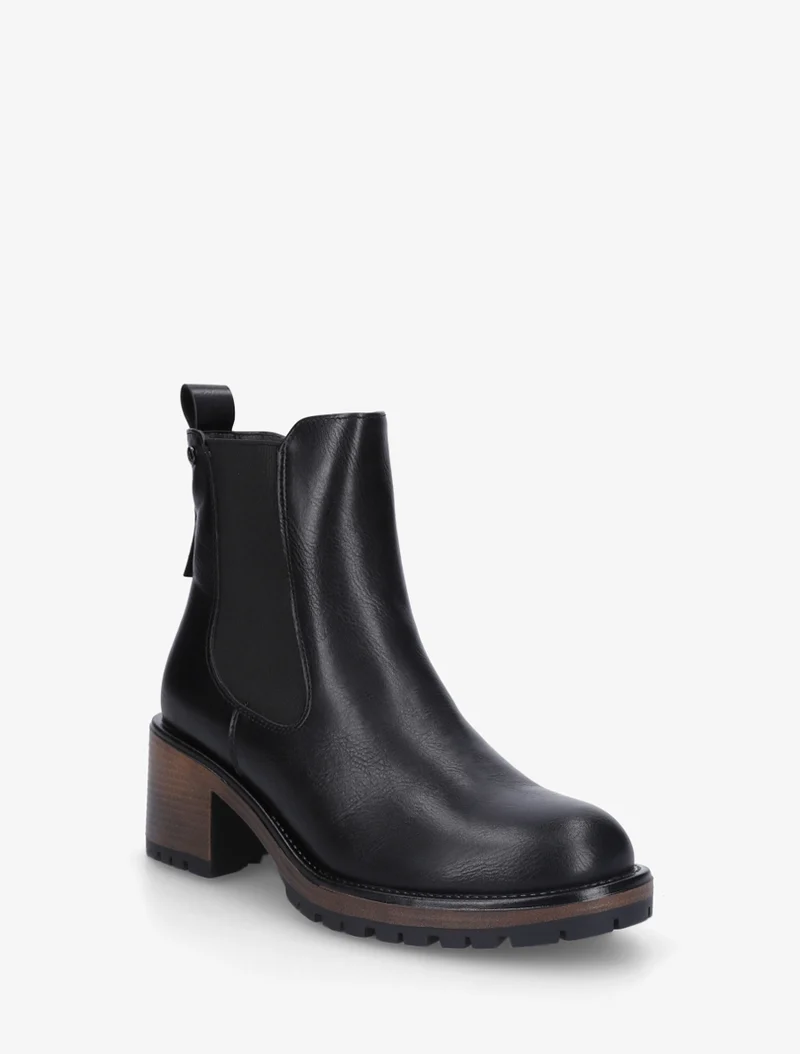 Bottines élastiquées à talon - Noir