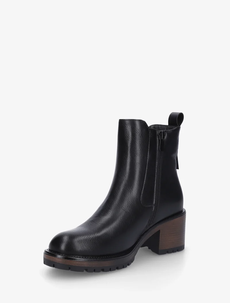 Bottines élastiquées à talon - Noir