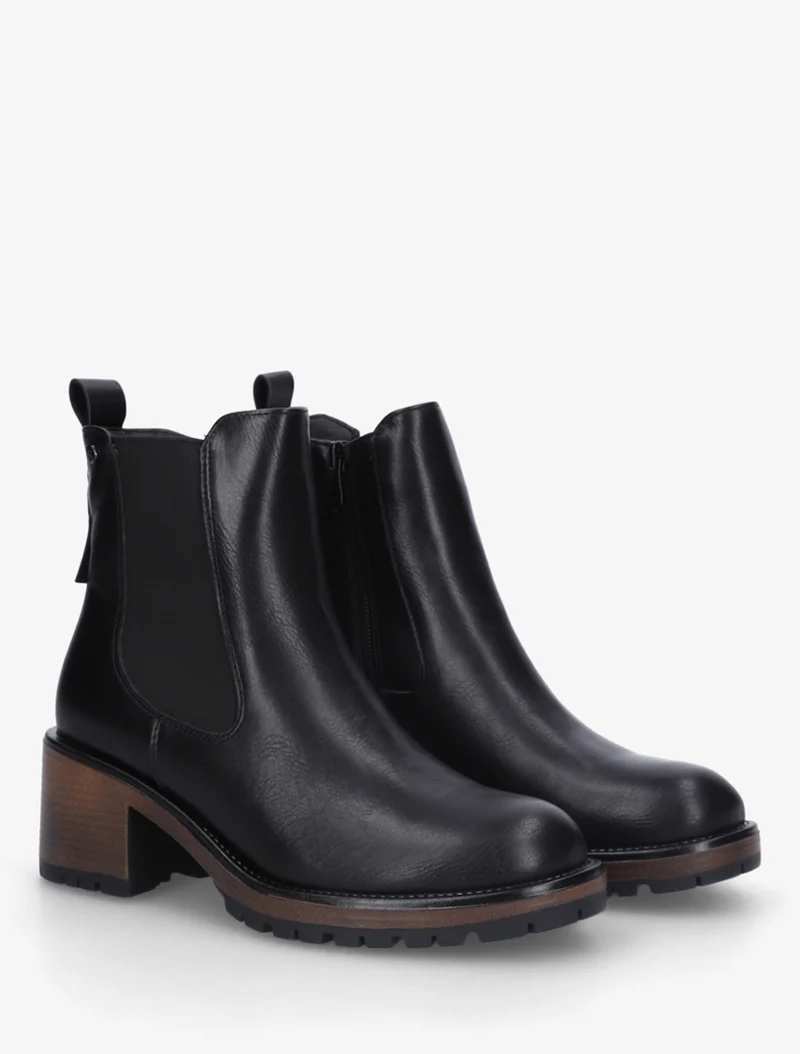 Bottines élastiquées à talon - Noir