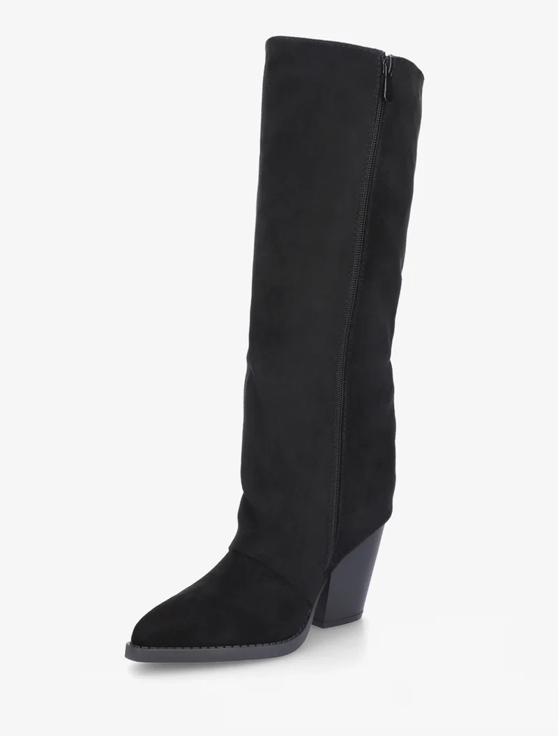 Bottes à franges bohème en suédine - Noir