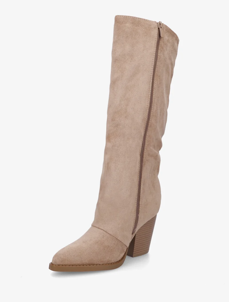Bottes à franges bohème en suédine - Taupe