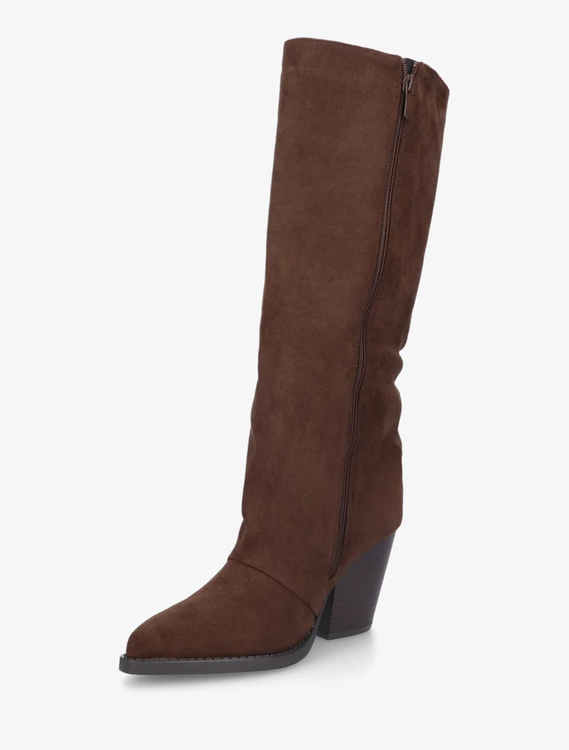 Bottes à franges bohème en suédine - Marron
