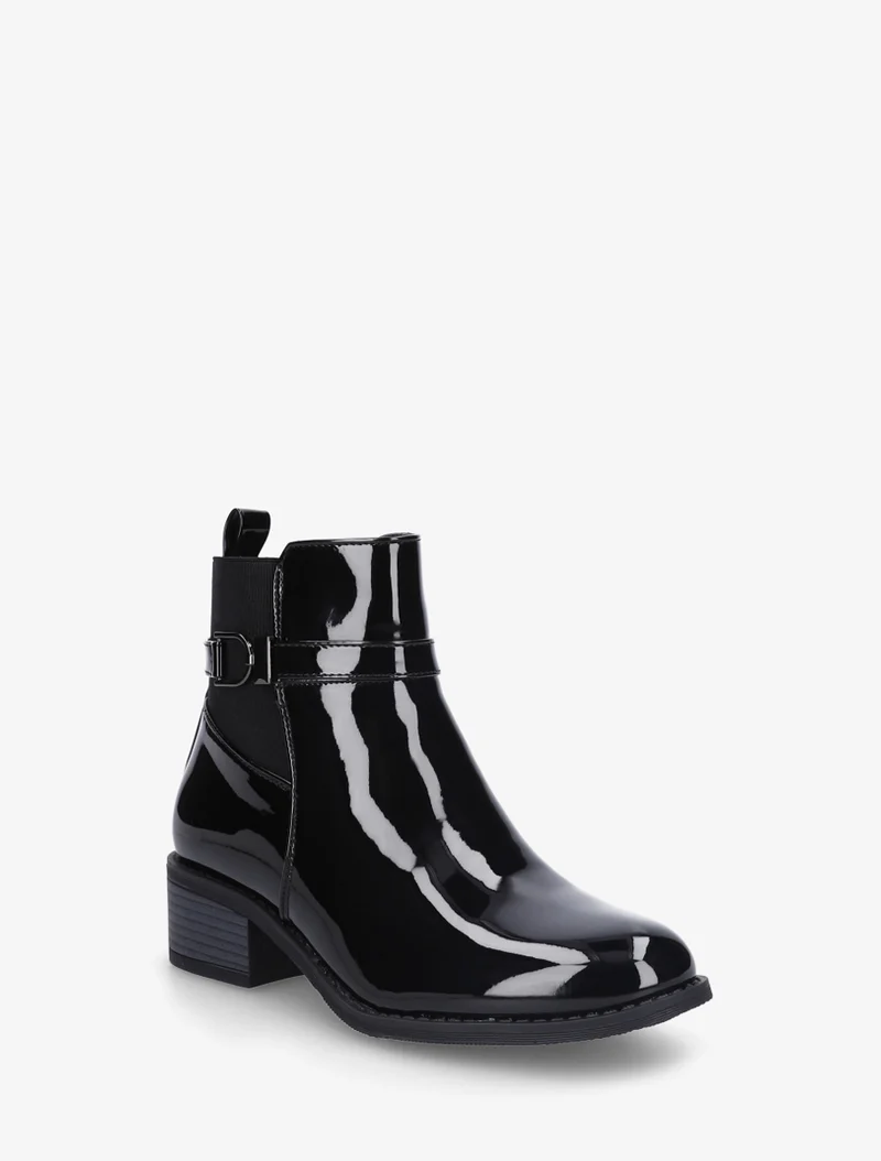 Bottines vernies à talon - Noir