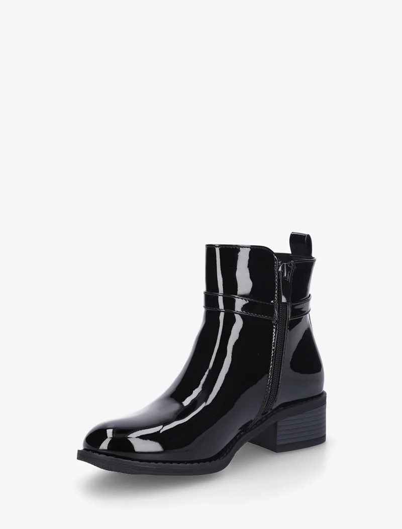 Bottines vernies à talon - Noir