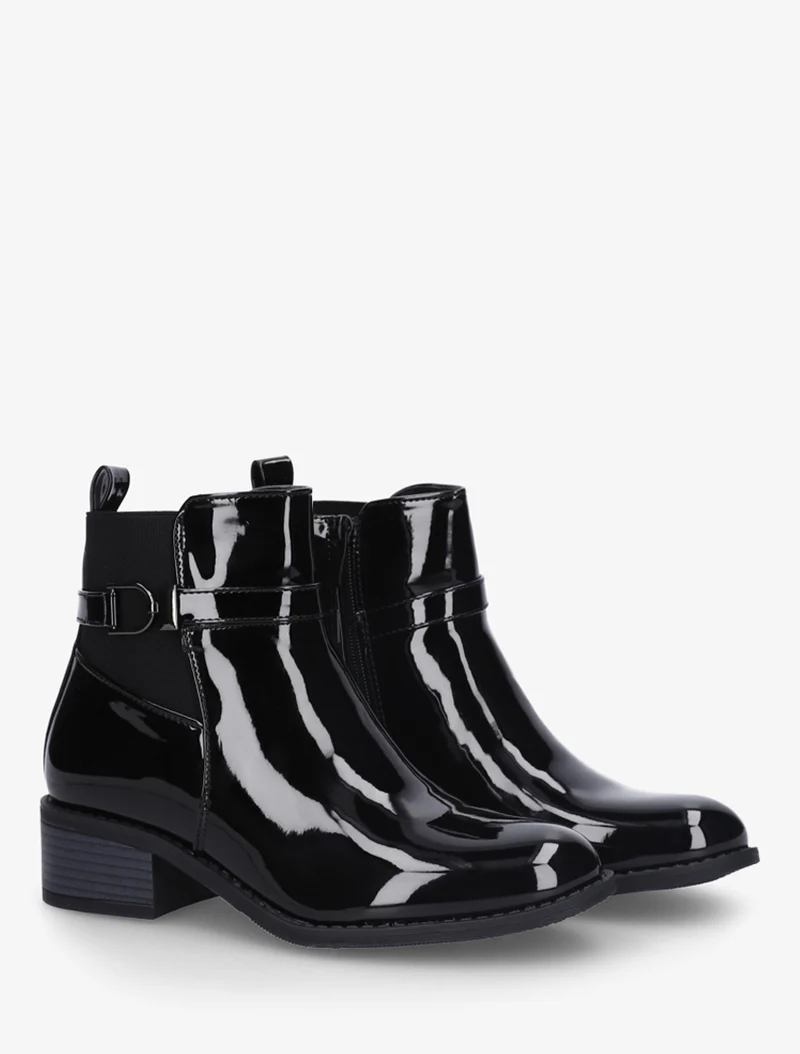 Bottines vernies à talon - Noir