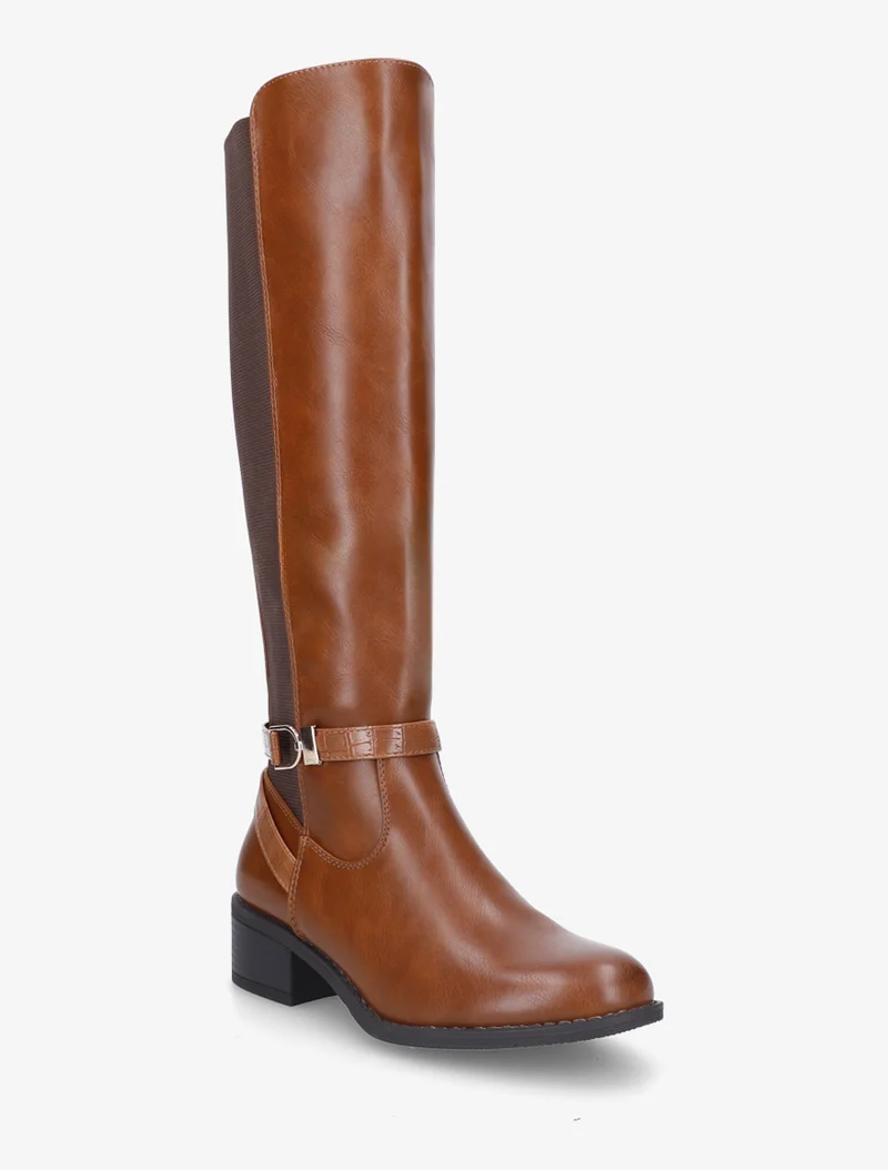 Botte style cavalière en simili - Camel
