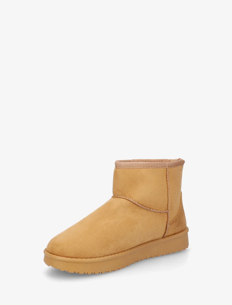 Low boots unies en suédine - Camel