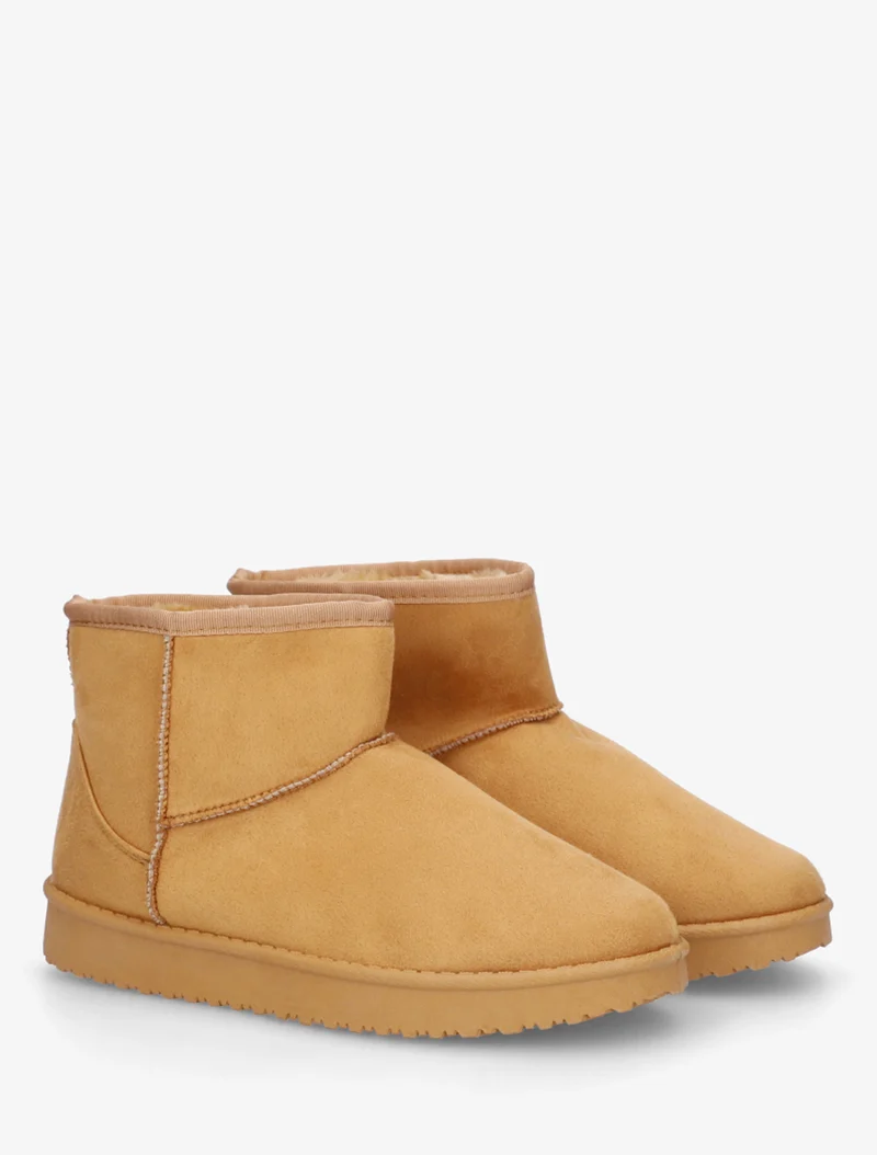 Low boots unies en suédine - Camel
