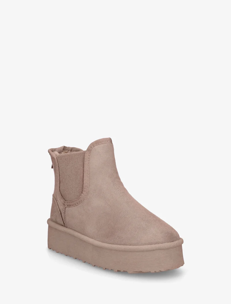Bottines élastiquées en suédine - Taupe