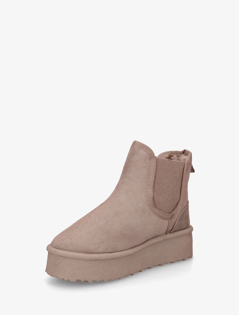 Bottines élastiquées en suédine - Taupe