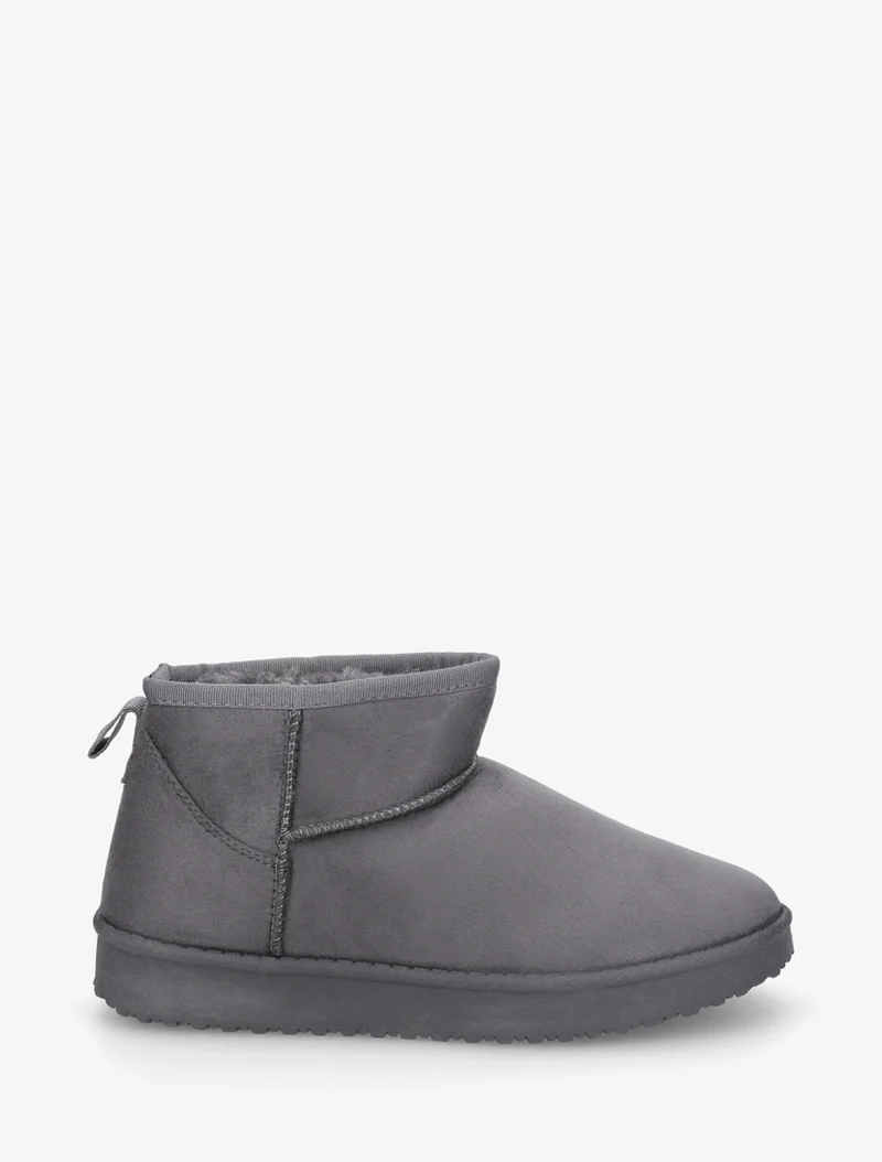 Boots basses fourrées en suédine - Gris foncé