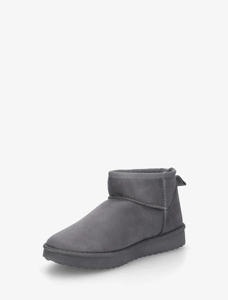 Boots basses fourrées en suédine - Gris foncé