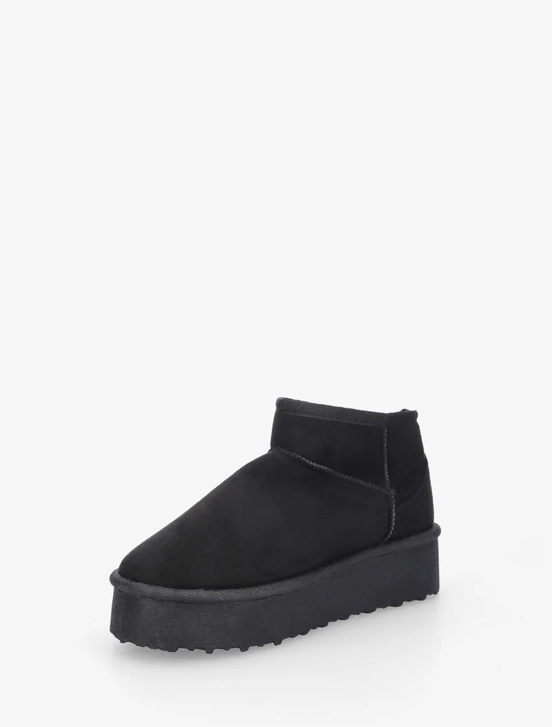 Boots en suédine à semelle plateforme - Noir