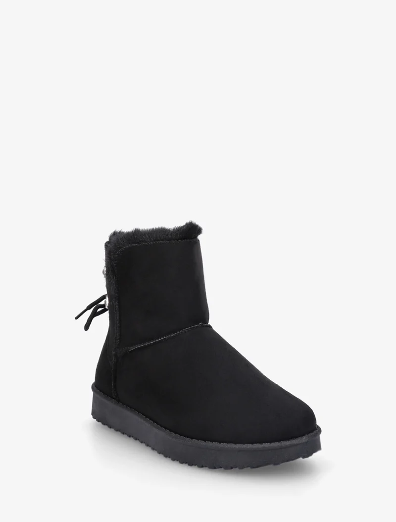 Bottines en suédine à strass - Noir
