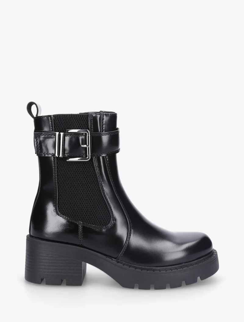 Bottines montantes à sangle - Noir