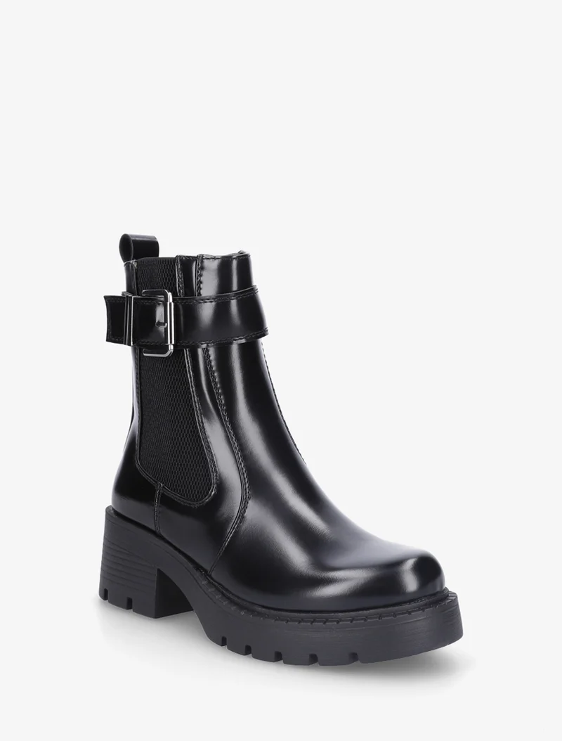 Bottines montantes à sangle - Noir