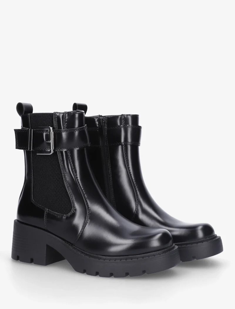 Bottines montantes à sangle - Noir