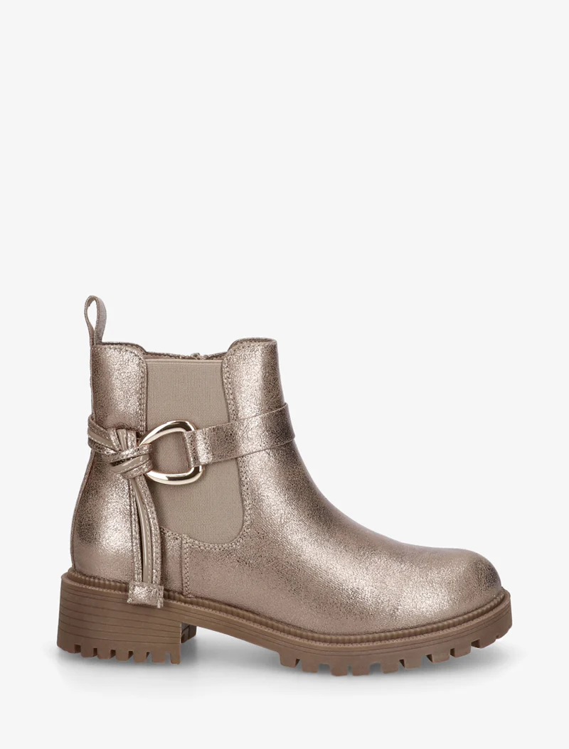 Bottines à cheville élastiquée et boucle - Taupe