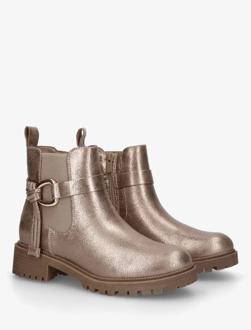 Bottines à cheville élastiquée et boucle - Taupe