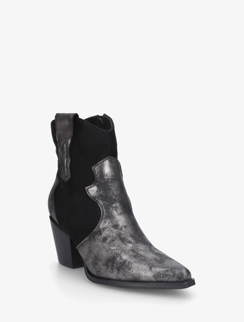 Bottines irisées style santiag - Noir