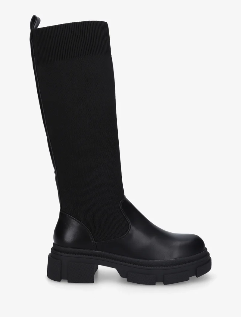 Bottes chaussettes en simili - Noir
