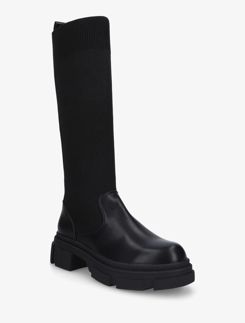Bottes chaussettes en simili - Noir