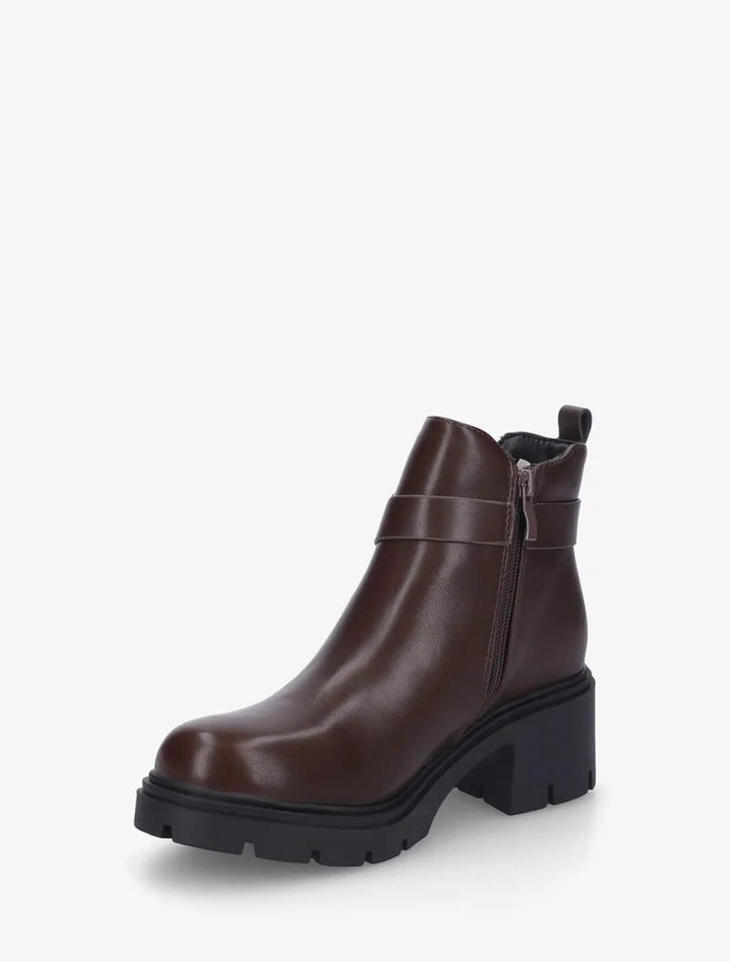 Bottines élastiquées à double boucles - Marron