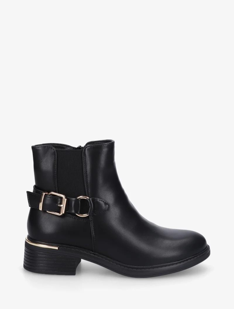 Bottines élastiquées à boucle - Noir