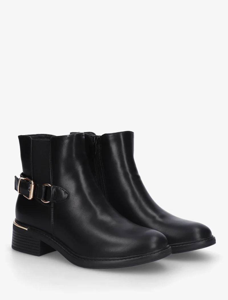 Bottines élastiquées à boucle - Noir